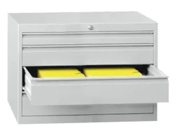 ladekast HxBxD 600x1023x600mm 4laden slot RAL7035 front RAL5012