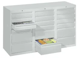 Ladenkast HxBxD 900x1500x500mm 12+6 Laden Gewoon Uitschuifbaar