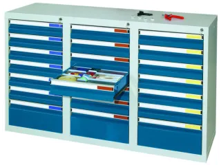 ladekast HxBxD 900x1500x500mm 21laden vergrendeling RAL7035 RAL5010 - 2