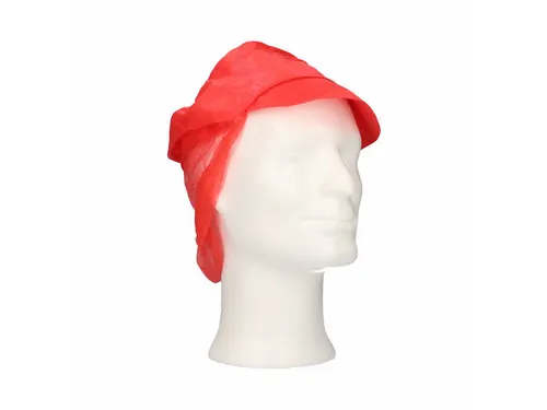 PPnw pet met klep en haaropvang rood 'snood cap' 1000 Stuks