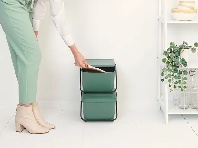Poubelle empilable Sort & Go 20L Vert