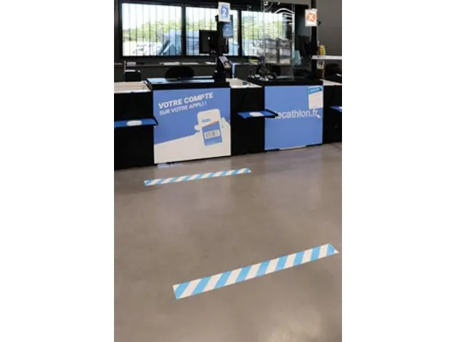 Vloersticker Zonder Tekst 90X1000Mm Wit/Blauw