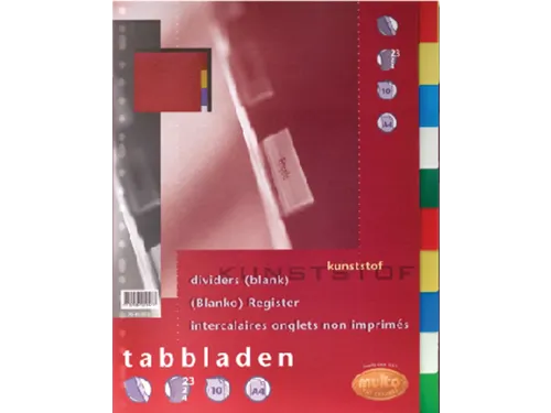 Tabbladen Multo A4 23-Gaats 7041010 10-Delig Assorti Pp