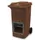 verrijdbare zoutbak,240l,HxBxD 1075x580x730mm,HDPE,bruin,deksel bruin