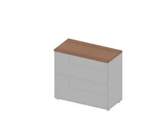 kantoorstelling HxBxD 815x900x450mm 2 OH houten vloer aluminium noten - 1