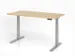 Bureau assis-debout électrique 640-1290x1600x800mm chêne/argenté