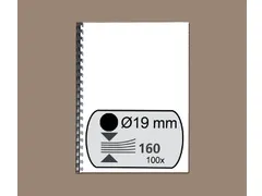 Bindrug GBC 19mm 21-rings A4 zwart 100stuks