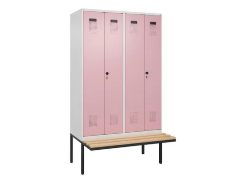 PBM-locker met bank,HxBxD 2120x1200x815mm,4vak,vak B 300mm