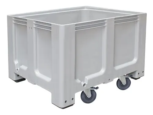 Stapelcontainer Pe Hxbxd 760x1200x1000mm 610 Liter 4Wielen Grijs