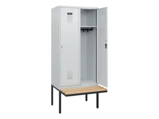 locker met bank,HxBxD 1950x800x815mm,2vak,vak B 400mm,cilinderslot - 1