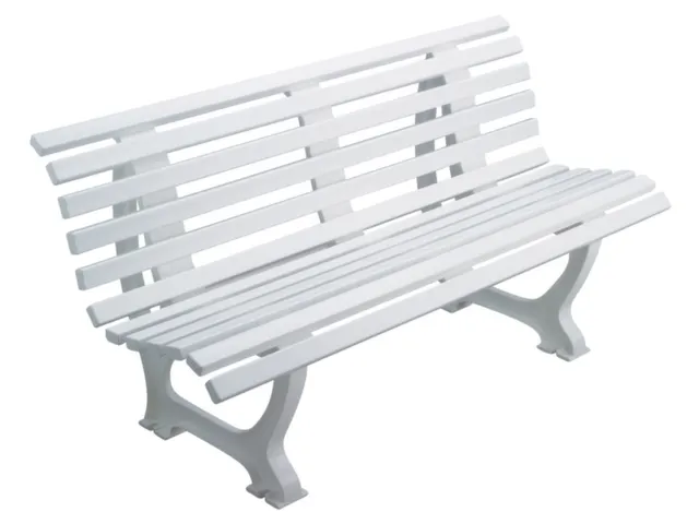 Kunststofbank 800x1500x450mm Zit H 450mm 13 Latten 2 Pootstellen Wit