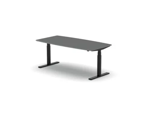 Elektrisch ihv Vergadertafel Vatvorm 1800x800mm Zwart+ Donkergrijs Bla