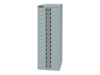 kantoor-ladekast HxBxD 857x278x380mm 15 laden romp zilverkleurig staal