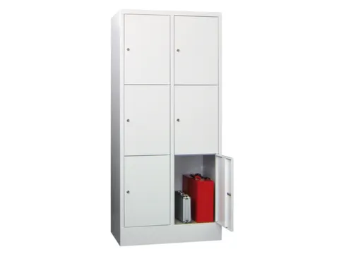 lockerkast,RAL 7035,HxBxD 1850x800x500mm,2x3vakken,vak B 400mm