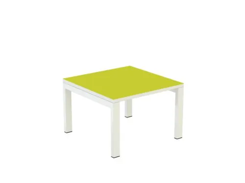 Bijzettafel 400X600X600Mm Vierkant Groen 4Voeten Wit Vierkante Buis