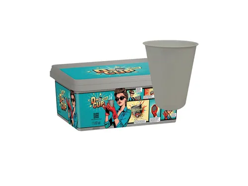 IEZZY Koffiebeker 180ml herbruikbaar Wauw 150 stuks grijs