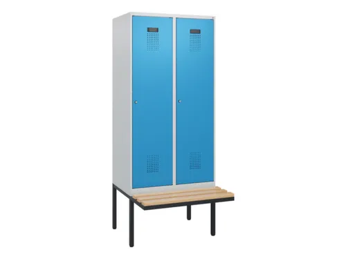 locker met bank,HxBxD 1950x800x815mm,2vak,vak B 400mm,cilinderslot