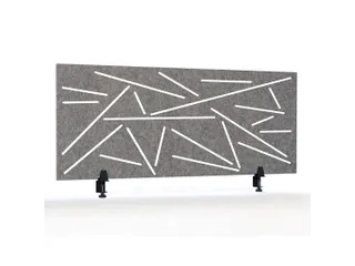 Akoestisch Bureaupaneel met patroon uitsnede 60x160cm Grijs - 5