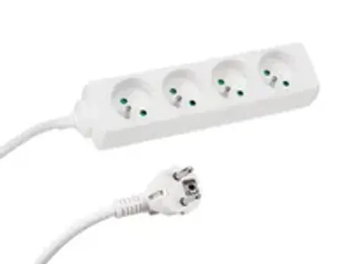 OUTLET 4-Voudige Stekkerdoos - 5m Kabel - WIT - Penaarde