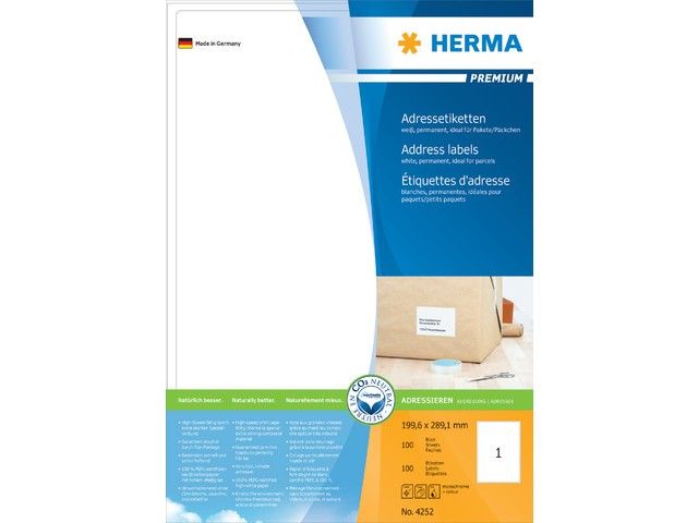 Premium Etiketten Met Ronde Hoeken 199.6x289.1mm, 4252 | HermaLabels.nl