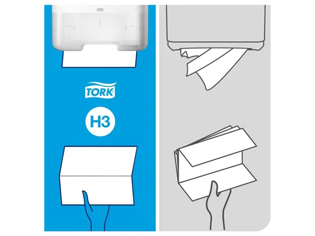 Tork 553008 H3 C-vouw en Z-vouw Handdoek Dispenser Elevation Zwart