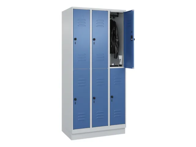 dubbeldekse locker,HxBxD 1950x900x500mm,3x2vak.,vak B 300mm