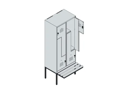 Z-garderobekast,HxBxD 2120x800x815mm,4vak,vak B 400mm,cil.-slot