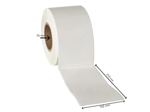 Zebra Compatible Etiket 102x210mm Wit 76mm Kern