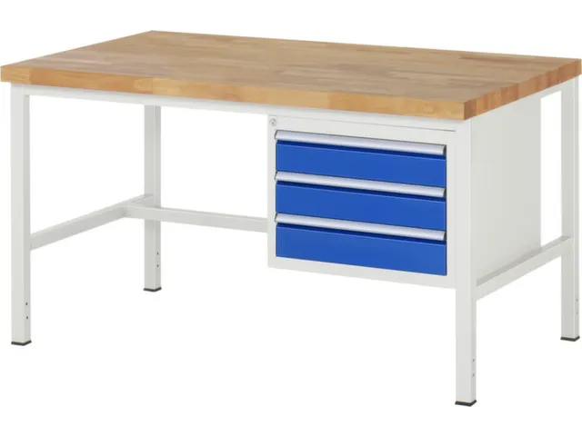 werkbank,HxBxD 840-1040x1500x900mm,beukblad,draagverm. 1250kg,4voeten