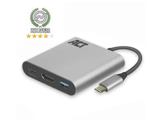 USB-C Multiport Adapter Voor 1 HDMI Monitor Grijs - 1