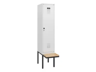 locker met bank,HxBxD 1950x400x815mm,1vak,vak B 400mm,draaigrendel - 2
