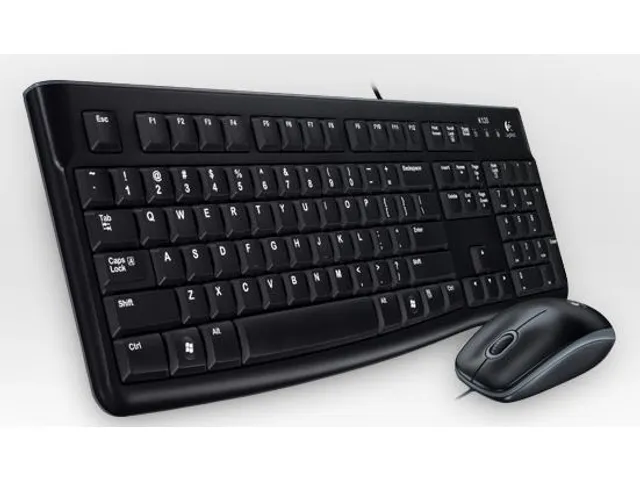 Logitech Desktop MK120, Bedraad, USB, QWERTY, Zwart, Inclusief muis