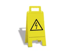 Waarschuwingsbord,Elektrische Spanning,Vloeropsteller,Kunststof,Geel