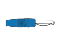 Banaanstekker 4mm male blauw met schroefaansluiting 60vdc 30A