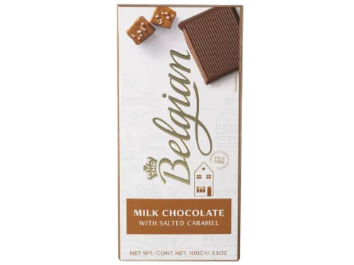 Chocolade The Belgian melk karamel zout reep 100 gram
