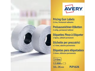 Prijsetiket Avery PLP1626 16mmx26mm permanent wit - 1
