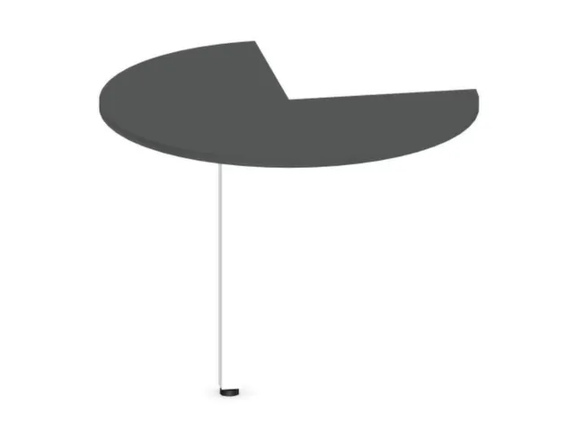 aanbouwtafel,i.h.v.,HxØ 720-840x1000mm,driekwartrond,MS-donkergrijs