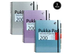 #Projectboek Pukka Pad metalliexecutive A4 krimp a 3st. ass.