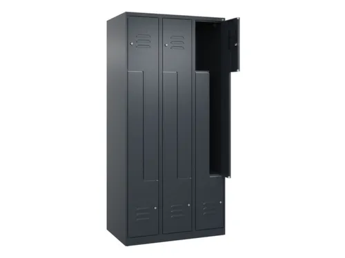 Z-garderobekast,HxBxD 1850x900x500mm,vak B 150/300mm,cil.-slot