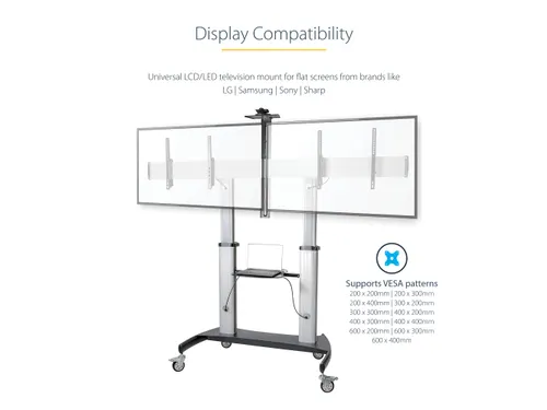 Dual TV Standaard op Wielen voor 37-60 Inch VESA TV's