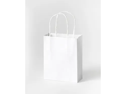 Tas met handvat Folia kraftpapier 110gr 12x15x5.5cm 20 stuks wit
