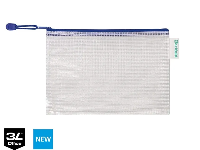 Opbergtas Tarifold met rits 235x165mm PVC blauw