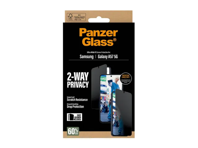 PanzerGlass Privacy Screen Protector UWF - Clear - Samsung Galaxy A57