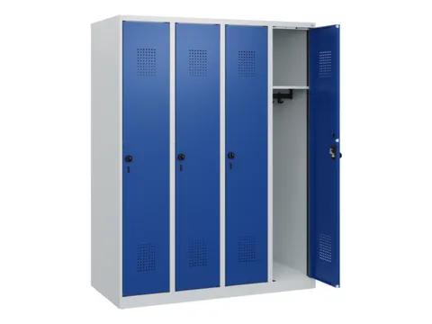 schoollocker,HxBxD 1530x1200x500mm,4vak,vak B 300mm,draaigrendel