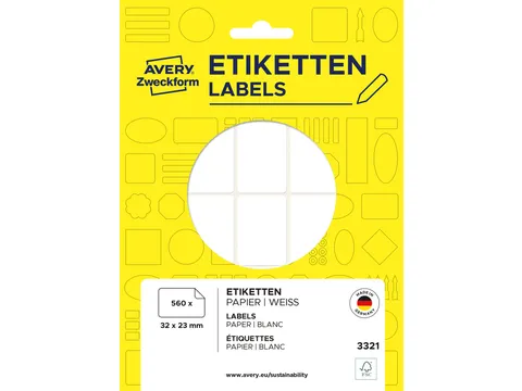 Etiket Avery Zweckform 3321 32x23mm wit 560stuks