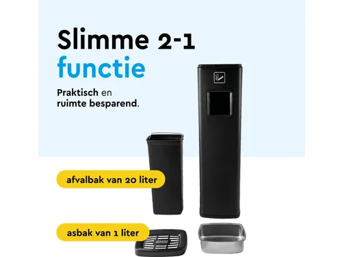 BRASQ Asbak Staand Met afvalbak AT400 Zwart 20 Liter