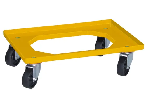 Bakonderwagen 250kg Lxb 600x400mm Kunststof Wielen Geel