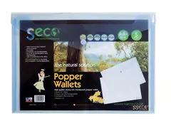 Envelopmap Seco A4+ 5st blauw met drukknop 180 micron gerecycled