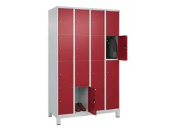 lockerkast,HxBxD 1950x1200x500mm,4x4vakken,vak B 300mm,cil.-slot