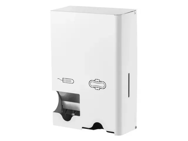 MediQo-line Maandverband- & tampondispenser klein RVS wit MQSTB P